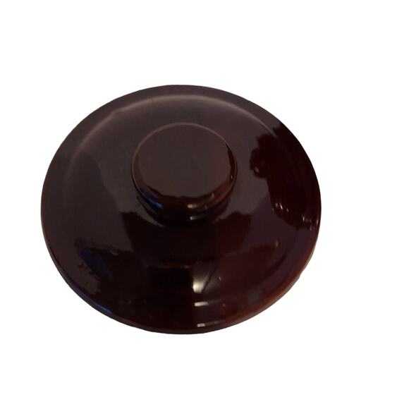 Bean Pot Brown Stoneware Ceramic Glazed 2 Handle Ovenproof w/Lid Antique Prim - Picture 8 of 16